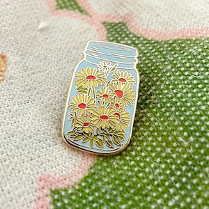 Enamel Pins - Flower Jar Gardener&#39;s Delight Floral Lapel Pin