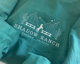 Embroidered Sweatshirt | 100% Cotton Handmade Sweater Jumper Design | Shadow Ranch Phoenix Arizona Embroidery