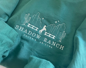 Embroidered Sweatshirt | 100% Cotton Handmade Sweater Jumper Design | Shadow Ranch Phoenix Arizona Embroidery