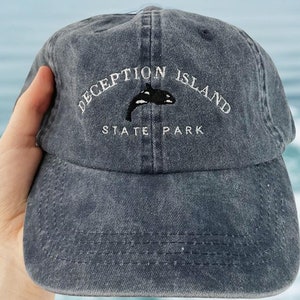 Embroidered Cotton Dad Cap: Deception Island State Park Hat
