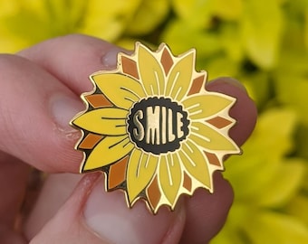 Enamel Pins - Cute Sunflower Summer Smile Enamel Pin