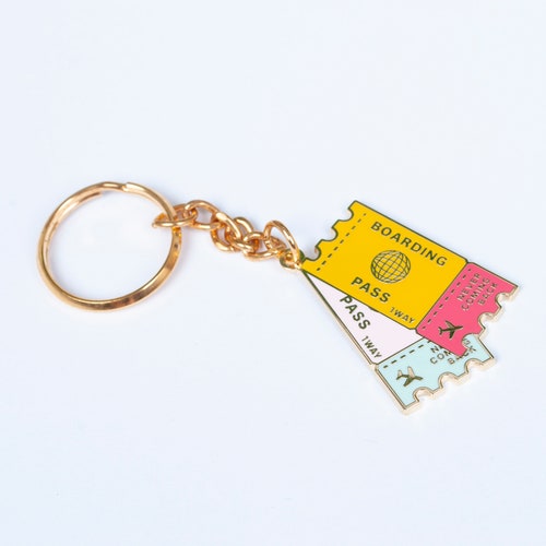 Keychains Boarding Pass Travel Wanderlust Key Ring Etsy