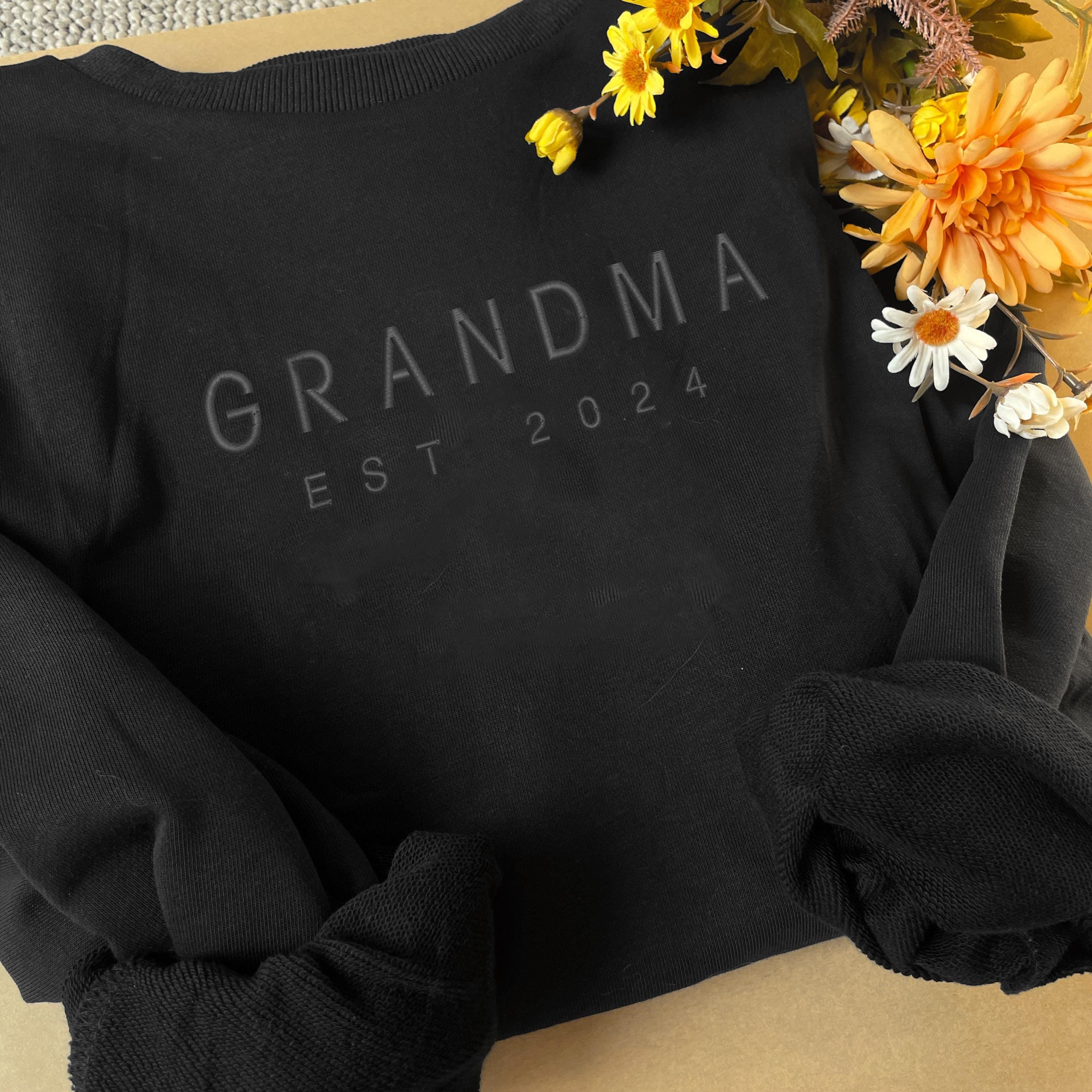 Felpa ricamata: maglione personalizzato "Year Established" in 100% cotone