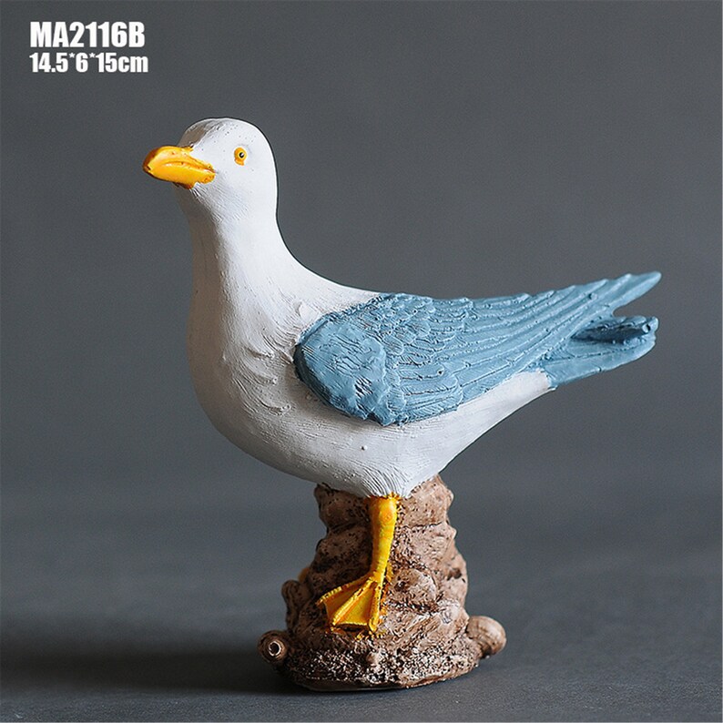 Standing Wood Seagull On Piling Nautical Themed Vintage Seagull Hand Carved Bird Statue Home Garden Ornament Decor Ornaments Home Living Safarni Org
