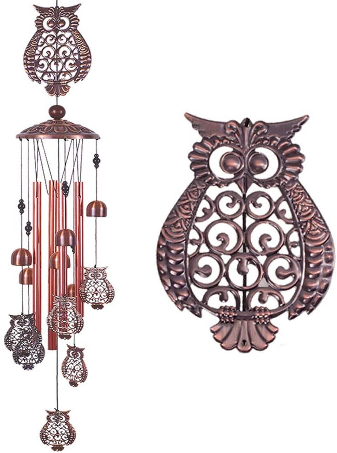 Owl Wind Chimes Retro Wind Chime with 4 Aluminum Tubes 6 Bells Etsy
