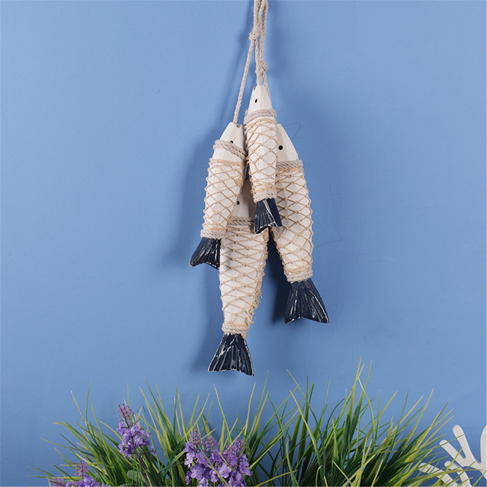 2 PCs Vintage Wooden Fish Wall Decor Rustic Wood Fish Nautical Etsy