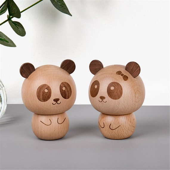 Wooden Panda Toothpick Holder Cute Funny Toothpick Dispenser Etsy