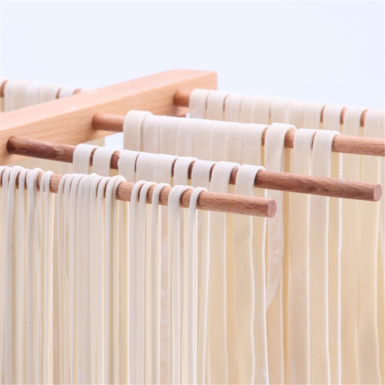 Wooden Pasta Drying Rack Collapsible Noodle Dryer Stand with 8 Etsy