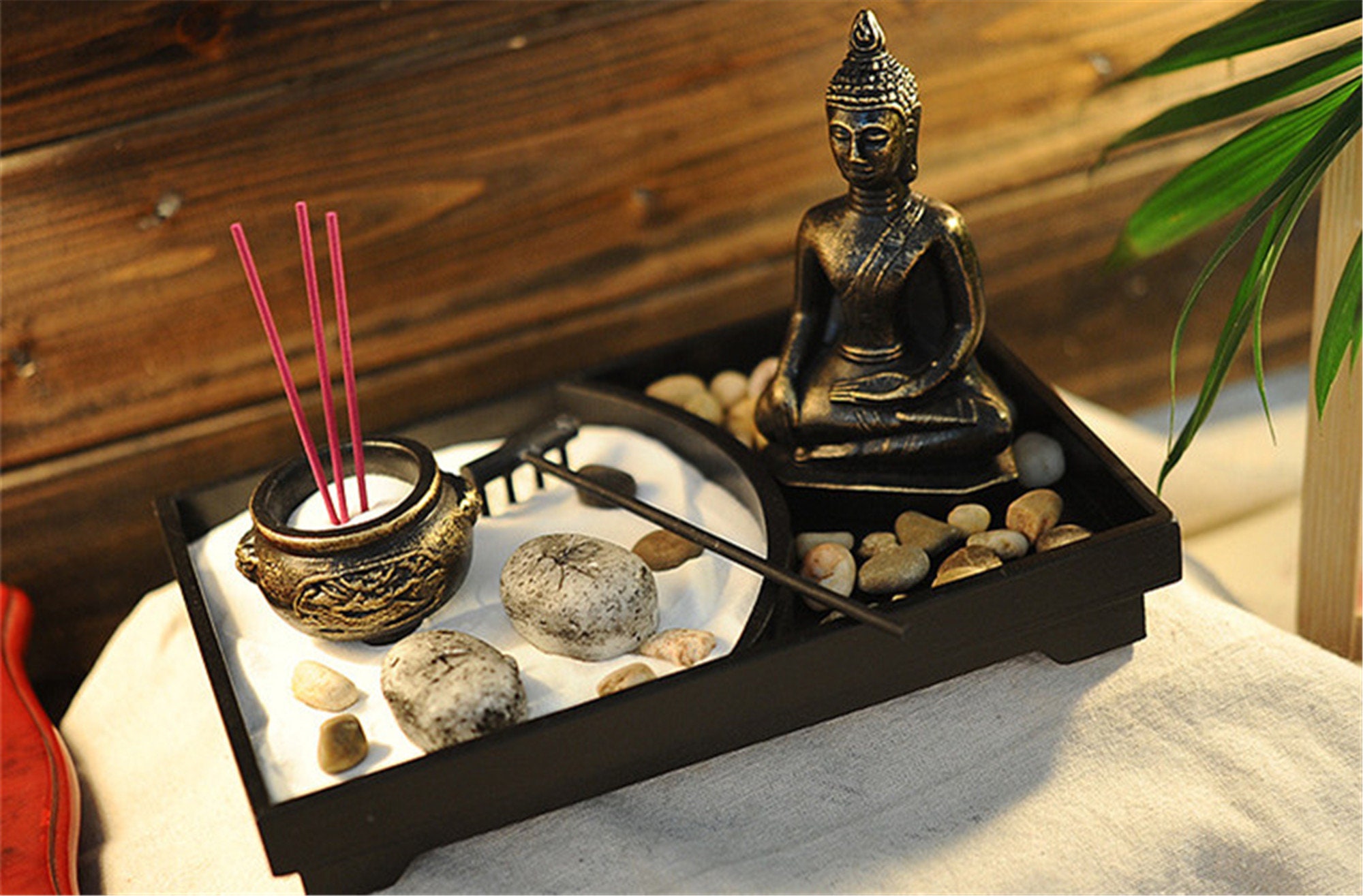 Zen Garden Kit Tabletop Zen Garden with Buddha Rake Sand Etsy