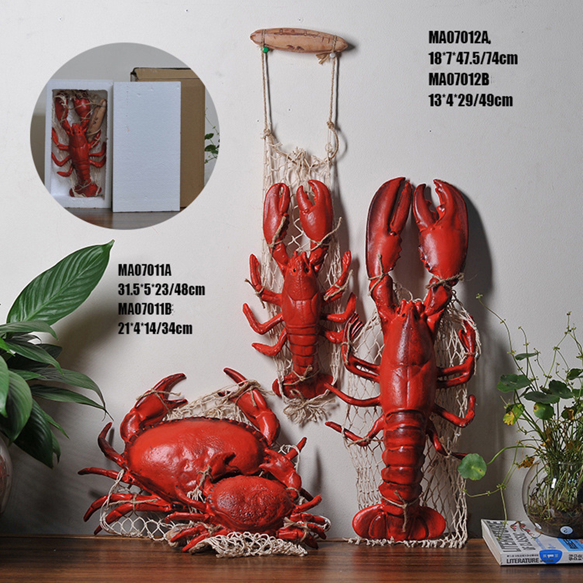 Crab/Crayfish Decoration Wall Resin Artificial Ornament Model Etsy