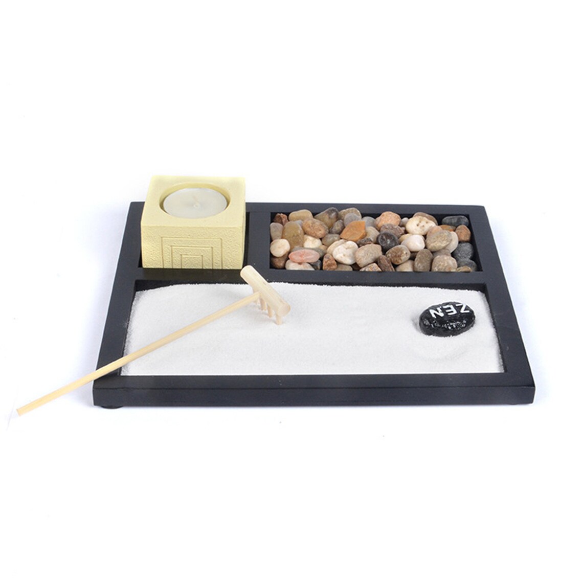 Tabletop Zen Garden Kit with Rake Stones Candle Decor Etsy
