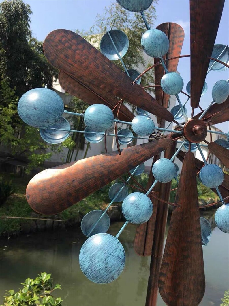 Giant 24 Wind Spinner Extra Large Bronze Garden Wind Etsy