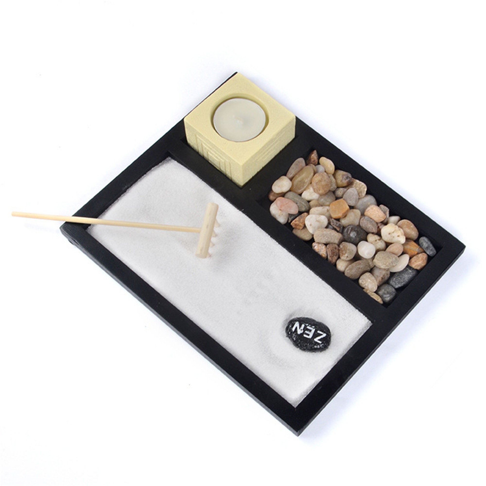 Tabletop Zen Garden Kit with Rake Stones Candle Decor Etsy