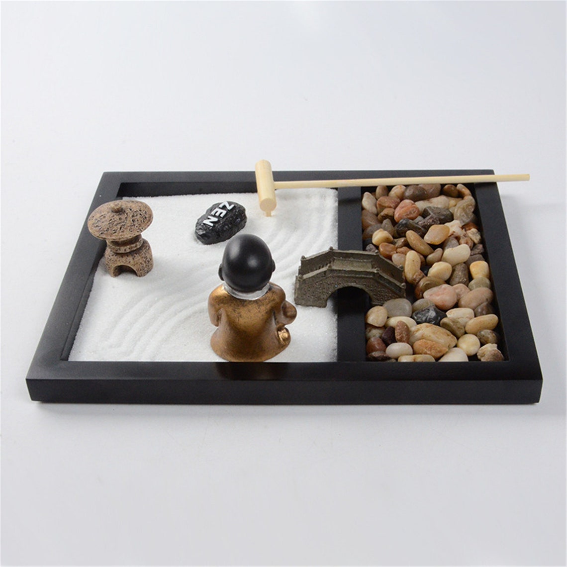 Zen Sand Garden for Desk with Rake Rocks and Figures Etsy
