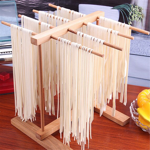 Wooden Pasta Drying Rack Collapsible Noodle Dryer Stand with 8 Etsy