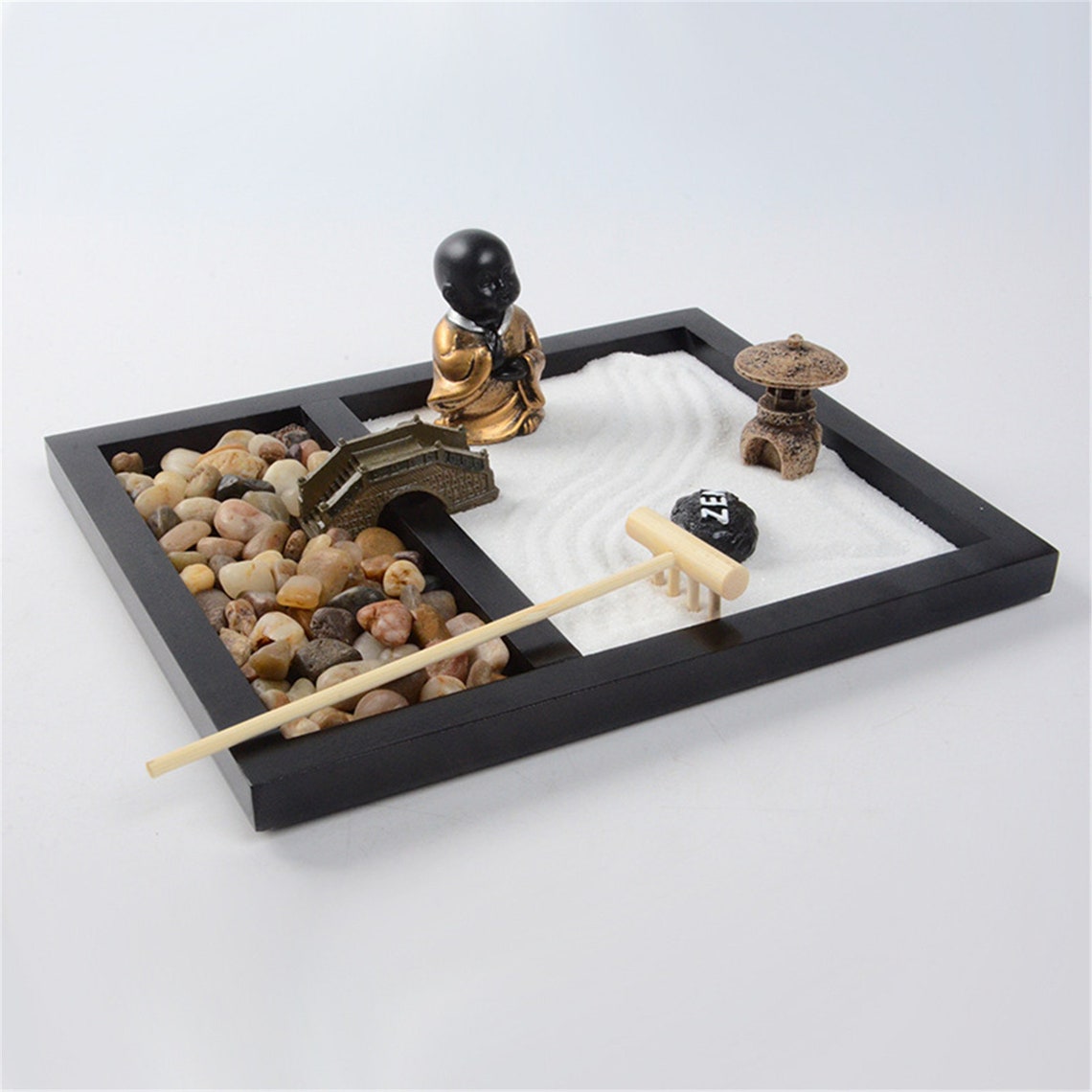 Zen Sand Garden for Desk with Rake Rocks and Figures Etsy