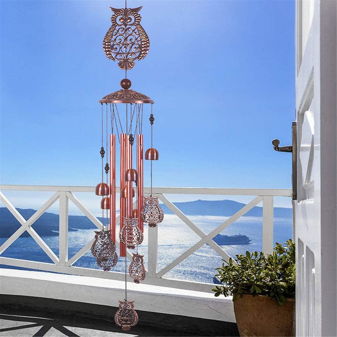 Owl Wind Chimes Retro Wind Chime with 4 Aluminum Tubes 6 Bells Etsy