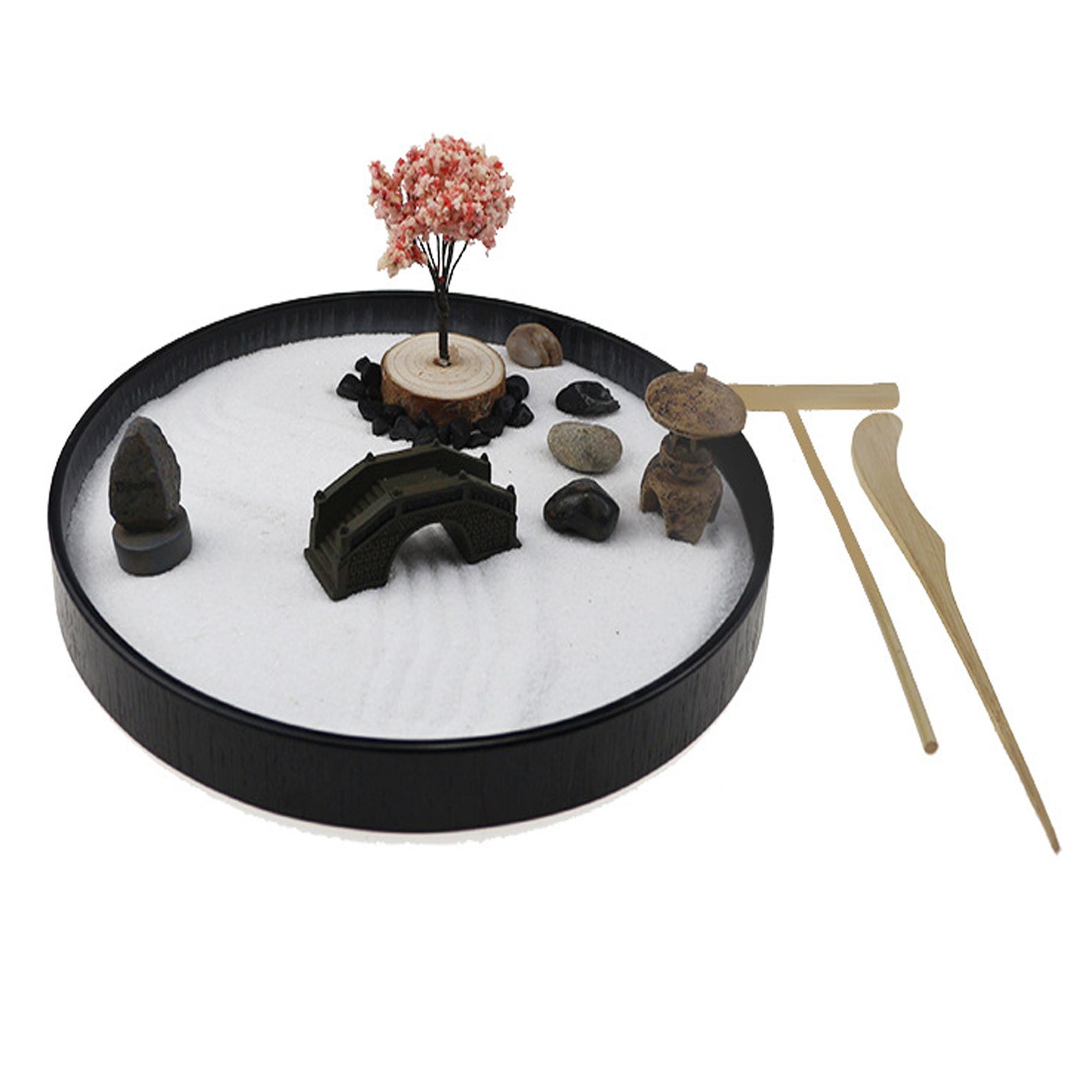 Mini Zen Garden Desktop Zen Garden Kit with Round Sandbox Etsy