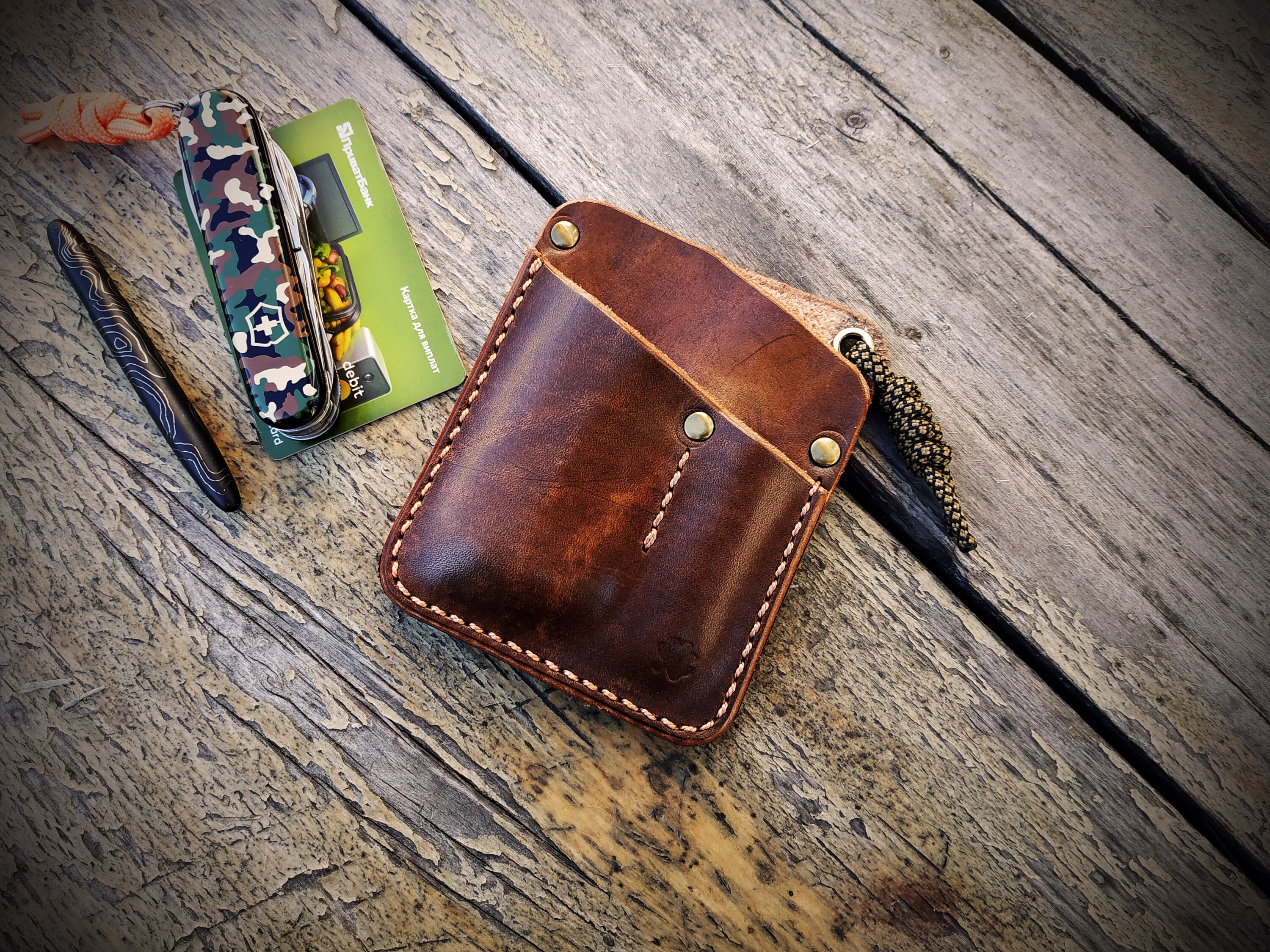 EDC Leather Pocket Organizer Pocket Slip Pocket Knife Pouch Etsy