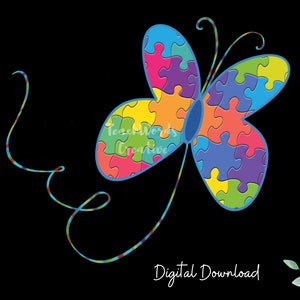 Descarga digital de ilustraciones de mariposas PNG sobre autismo