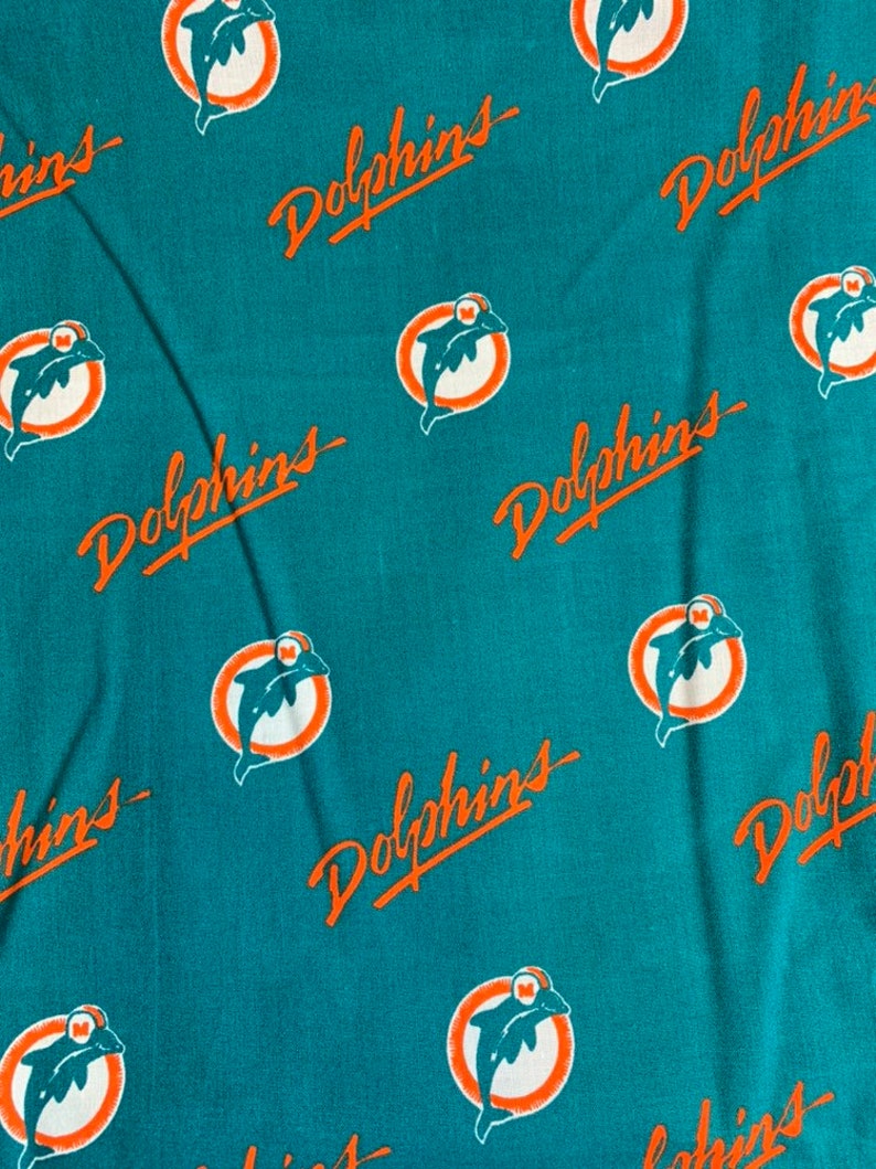 Miami Dolphins 100 Cotton Fabric Etsy