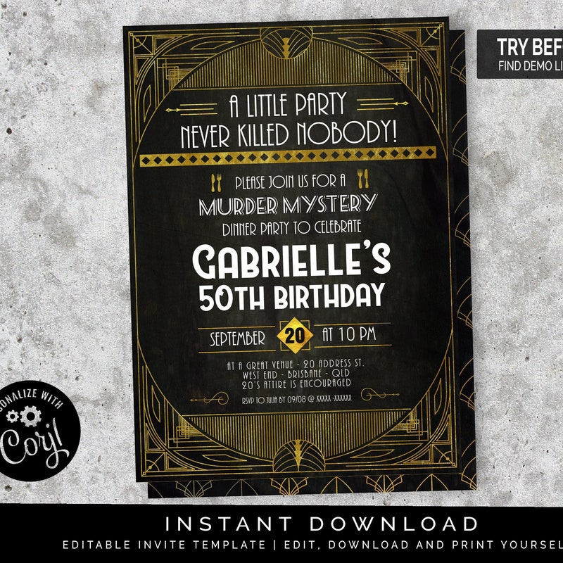 Murder Mystery Invitation Etsy