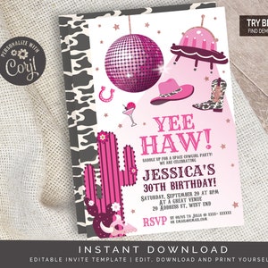 Space Cowgirl Birthday Invitation | Editable Digital File
