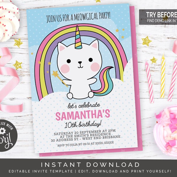 Caticorn Party - Etsy