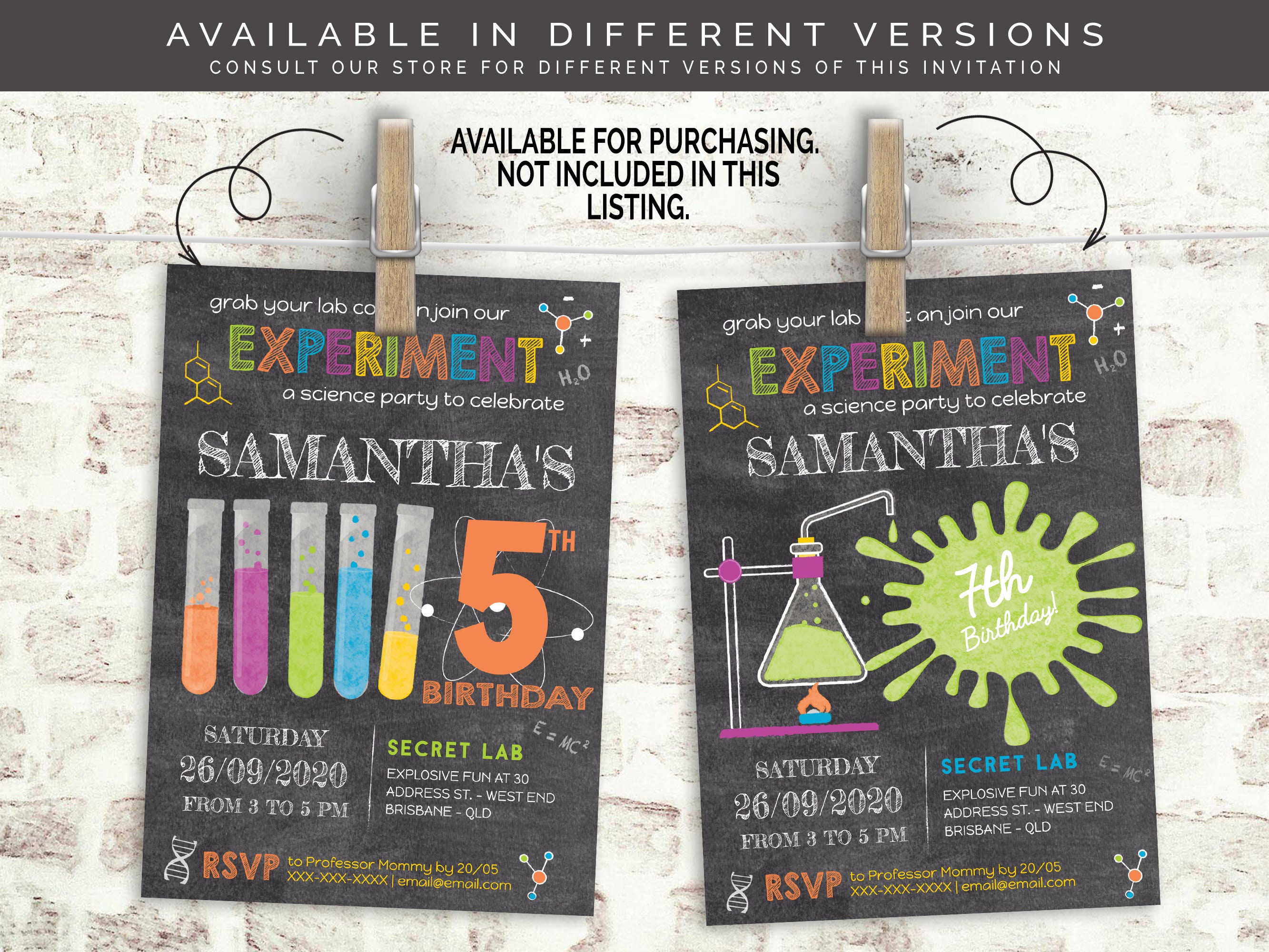 Mad Science Birthday Party Invitation Editable Digital File - Etsy