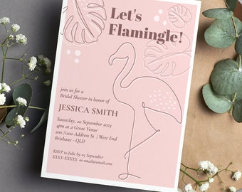 Let's Flamingle Bridal Shower Invitation | Editable Digital File