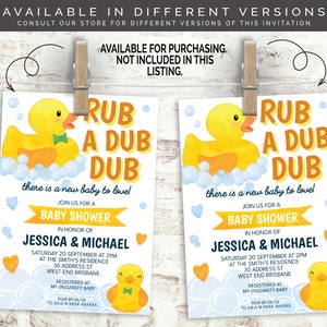 Girl Rubber Duck Baby Shower Invitation, Books For Baby and Diaper Raffle Editable Digital Files image 5