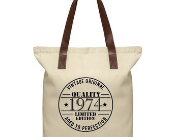 Funny Custom Year Birthday Tote Bag Australia | Personalised Cotton Canvas Zipper Bags | Vintage Bag, 30th 40th 50th 60th Birthday Gift