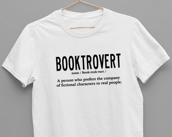 Booktrovert Definition T Shirt Australia | Book Lover Shirt |Book Reader Tee Print | Tshirt Gift