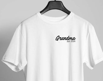 Grandma est T Shirt Australia | Custom Year Granny to be Shirt | Grandma Print | Tshirt Gift
