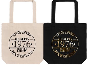 Custom Year Birthday Tote Bag Australia | Personalised Heavy Cotton Canvas Bags | Vintage Bag, 30th 40th 50th 60th Birthday Gift