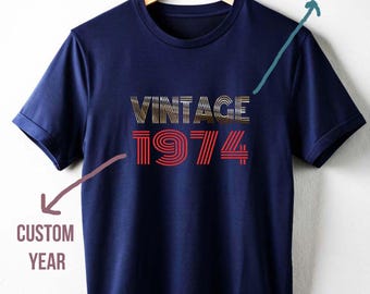 50th Birthday T Shirt Australia | Metallic Gold Birthday, Vintage inspired Shirt | 1975 Shirt, 50th Birthday, Birth Year Shirt Birthday Gift