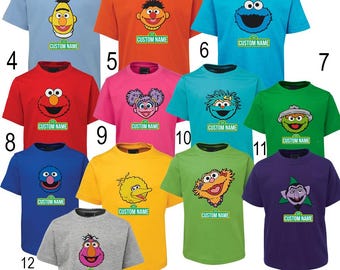 Personalised Group Sesame Street Shirt Australia | Custom Name Sesame Street Character Inspired Tee | Party Costume Print | Tshirt Idea Gift
