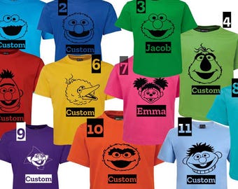 Group Sesame Street Shirt Australia | Custom Name Sesame Street Character Inspired Tee | Party Retro Costume Print | Tshirt Idea Gift