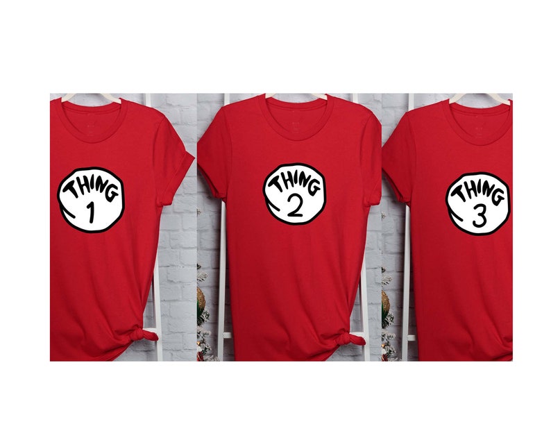 Thing 1,thing 2 ,thing 3 T Shirt Australia Print | Red Tees | Family ...