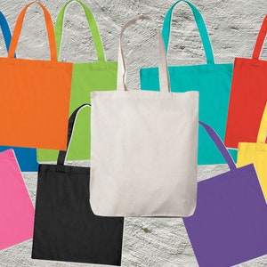 Plain Cotton Tote Bag Australia | Blank Bags Black Red Orange Green Blue Yellow Purple Pink | Teacher Library Bag | Arts Crafts Printing