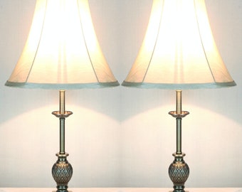 PAIR of Traditional Antique Style Table Bedside LAMPS
