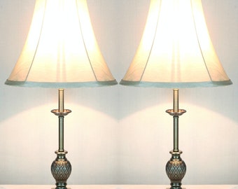 PAIR of Traditional Antique Style Table Bedside LAMPS