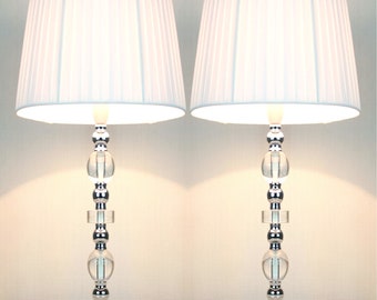 Pair of New Bedside Table Designer Modern Lamps