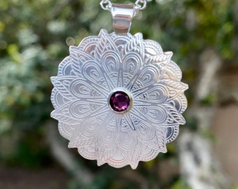 Mandala and Gemstone Pendant