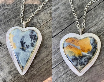 Big Maligano Jasper Heart Necklace