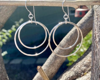 Double Hoop Sterling Earrings