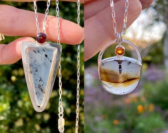 Montana Agate and Gemstone Pendant