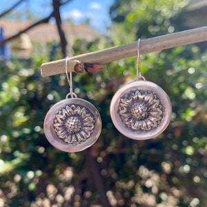 Sunflower Sterling Silver Earrings