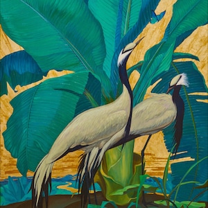 Demoiselle Cranes di Jessie Botke / Stampa artistica di uccelli ornamentali / Decorazione da parete per gallerie