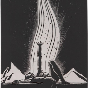 Llama de Rockwell Kent - Impresión Giclée de Bellas Artes en Papel de Archivo / Arte Mural Simbolista Melancólico